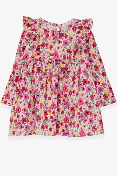 Breeze Girl's Long Sleeve Dress Floral Pattern 1.5-5 Years, Mixed Color
