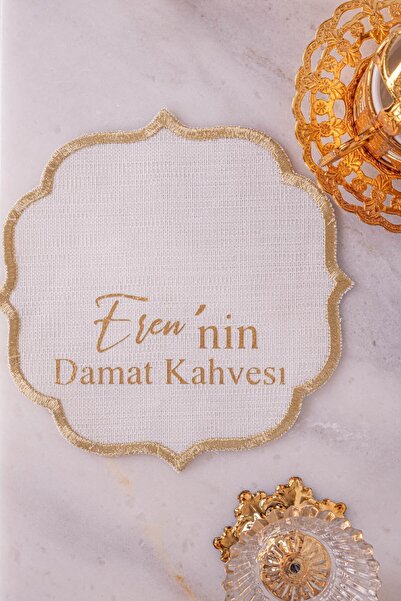 Genel Markalar Isminize Özel Gold Baskılı Söz Ve Nişanlarınız Için Kumaş Mühü...