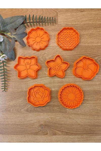 Maflen Cute Flowers Hydrangea Rose Daisy Lily Sunflower Cookie Mold Set