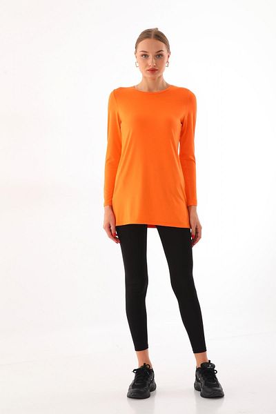 penyebizden Women's Viscose Full Lycra Tunic-Orange