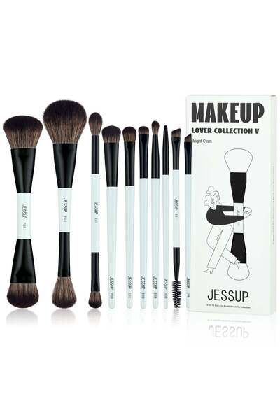 Jessup مجموعة فرش مكياج احترافية من 10 قطع T500