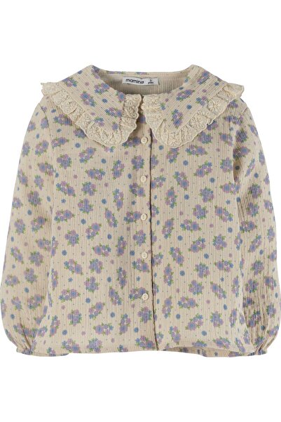 İdilbaby&Mamino İDİLBABY&MAMİNO kız çocuk krem desenli gömlek