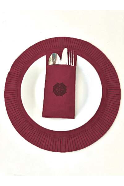 Deriver Tassel Deri Amerikan Servisi Yuvarlak / Çap 38 cm