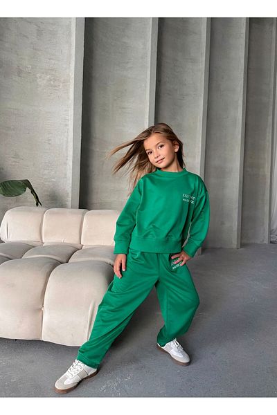 le petit sole Girl's Self Love Slogan Oversize Top and Bottom Set