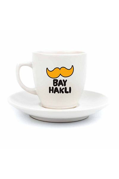 PALTO TASARIM Mr. Hakli & Hakli 2-Person 4-Piece Cream Turkish Coffee Cup Set - Gift Coffee Cup Se