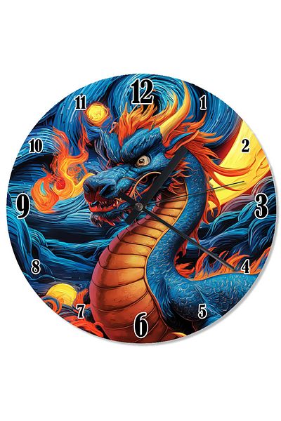 karizmart Fire Dragon Shaped Wall Clock