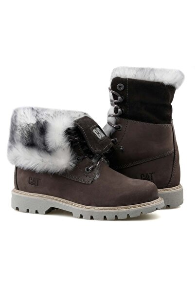 Cat 015z101184 Utah Fur Kürklü Deri Erpıllar Kadın Bot Gri