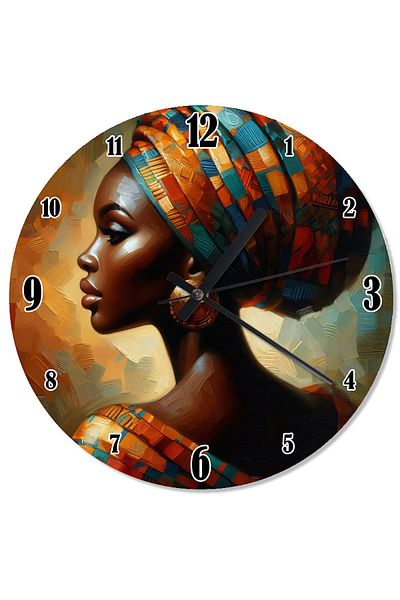 karizmart African Beauty Retro Wall Clock