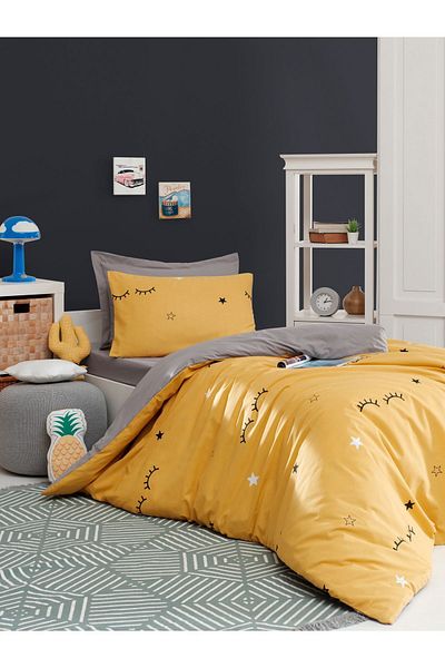 Eponj Home Комплект завивки за единична детска завивка - Жълт Диде