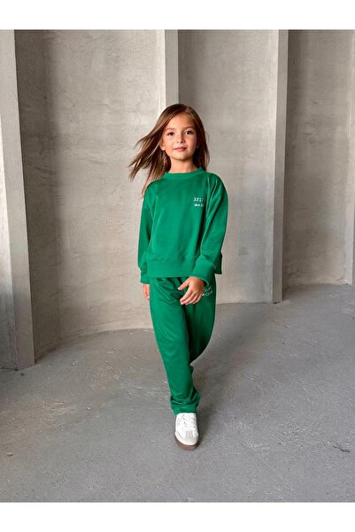 le petit sole Girl's Self Love Slogan Oversize Top and Bottom Set