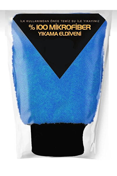 MeyZone Oto & Ev Yıkama Ve Cila Eldiveni Mikrofiber Araç Yıkama Eldiveni Mavi