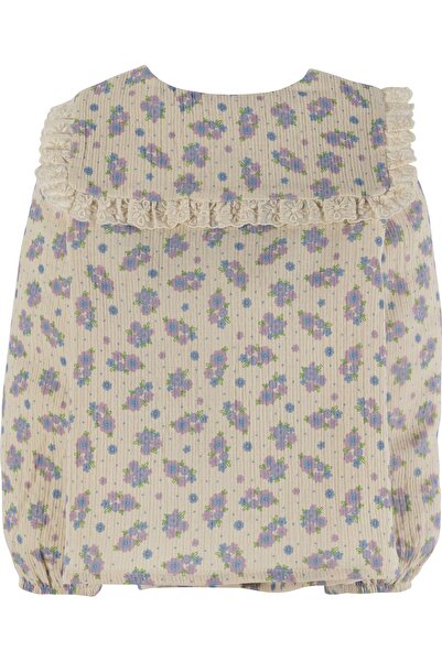 İdilbaby&Mamino İDİLBABY&MAMİNO kız çocuk krem desenli gömlek