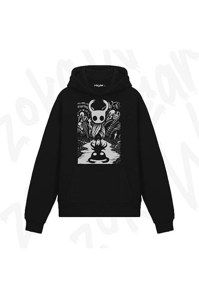ZOKAWEAR Ghost Knight Graphic Art Hollow Design Printed Hooded Sweatshirt