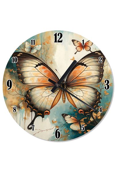 karizmart Butterflies Decorative Wall Clock