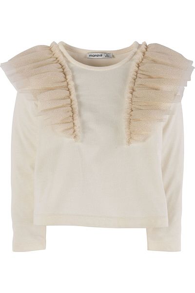 İdilbaby&Mamino İdilbaby&Mamino Baby Girl Sweatshirt with Ecru Tulle Detail