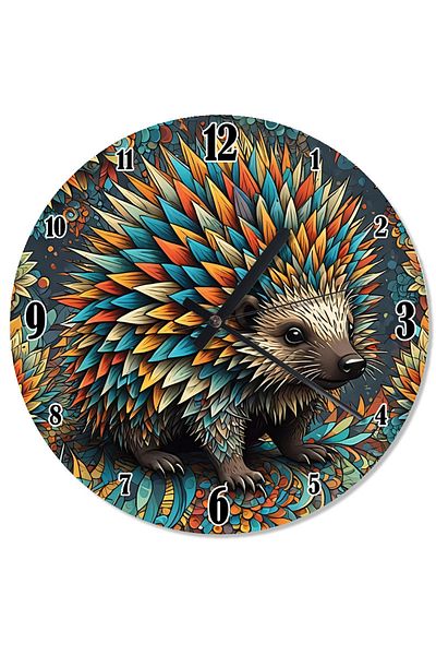 karizmart Colorful Hedgehog Printed Wall Clock