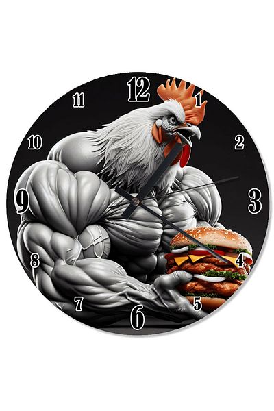 karizmart Muscular Chicken Analog Wall Clock