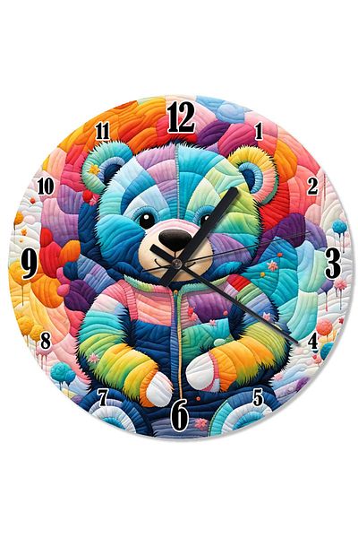 karizmart Panda Analog Wall Clock with Balloons