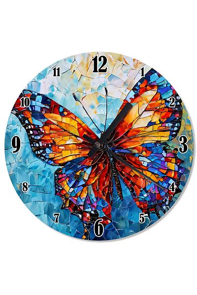 ekart Colorful Butterfly Shaped Wall Clock