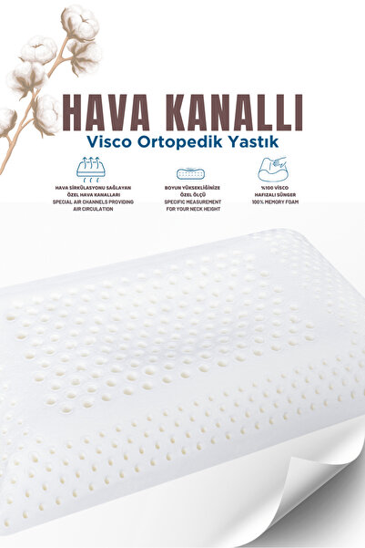 VİSCOTEX Ортопедична възглавница за малък врат Visco с памучен калъф, кафява, 60x40x10 см