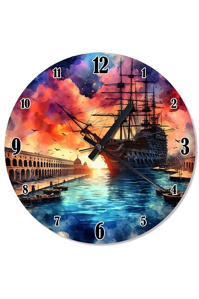 karizmart Sailing Shaped Wall Clock at Sunset