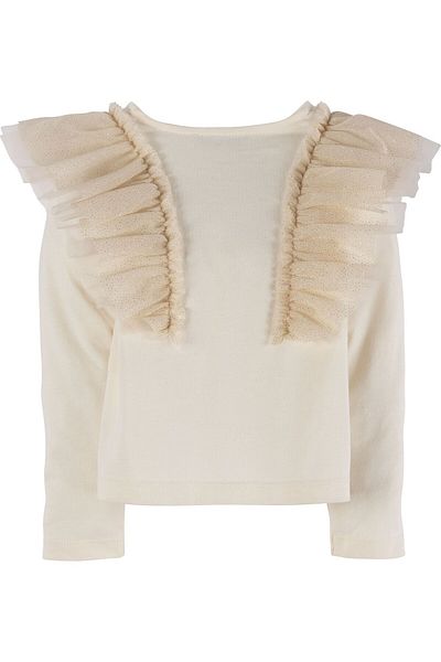 İdilbaby&Mamino İdilbaby&Mamino Baby Girl Sweatshirt with Ecru Tulle Detail