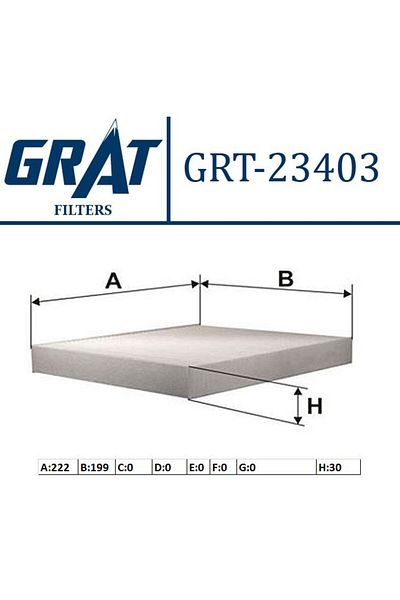 GRAT Honda Civic 96/00 / Crv 97/01 Rover 400 96/00 Mitsubishi Lancer 09/ Asx 09/ Cabin Filter