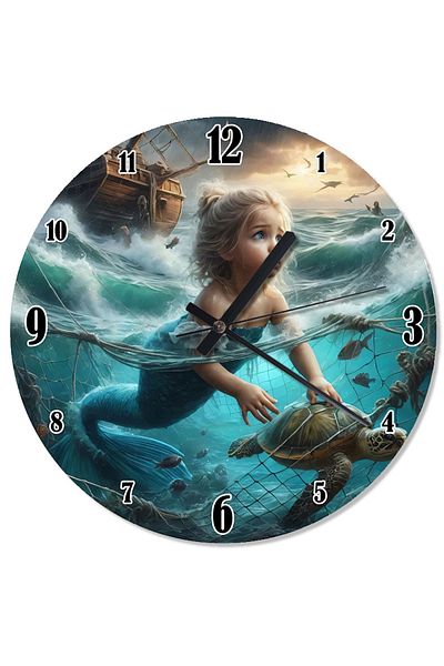 ekart Water Turtle and Girl Special Design Wall Clock