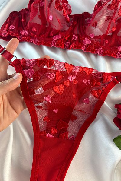 M&A Özaltın Valentine's Day Special Red Heart Bra Set (Shipping Secret)