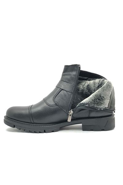 Kids Club Shoes Ανδρικές μπότες Geppetto Dallas - Μάλλινο εσωτερικό, σόλα από καουτσούκ, γνήσιο δέρμα, ΜΑΥΡΟ