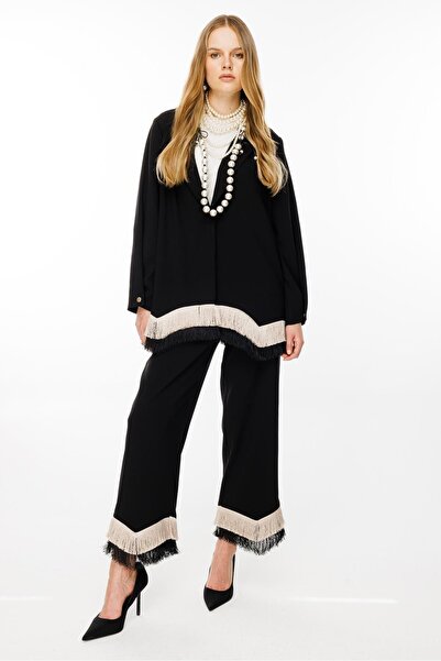 Ghisa Black Tassel Detailed Suit Set