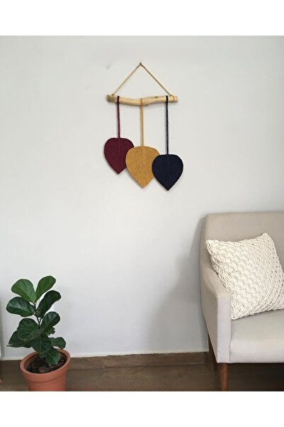 NinaStore Makrome Duvar Süsü Yaprak Dekoratif Hediyelik