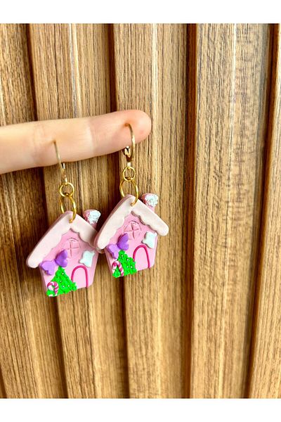 TREND Cute Halloween Ghost House Christmas Collection Polymer Earrings