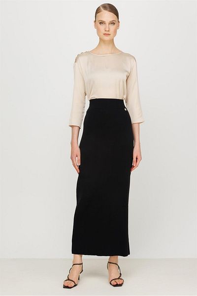 Ghisa Black Knitwear Skirt