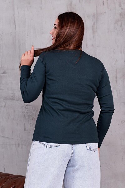 Siyezen Plus Size Blouse with Crystal Stone Detail on the Front