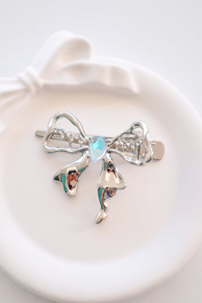 EFBUTİK Blue Stone Detailed Butterfly Buckle Clip