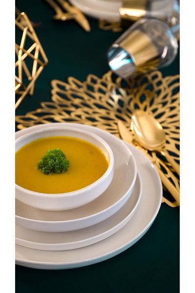 Heda Porselen Zühre 24 Piece 6 Person Off White Porcelain Dinner Set