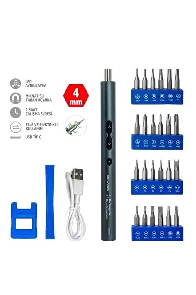 Genel Markalar Cb4/est28 Şarjlı Tornavida Mikro Bits Uç Takımı 28 Parça