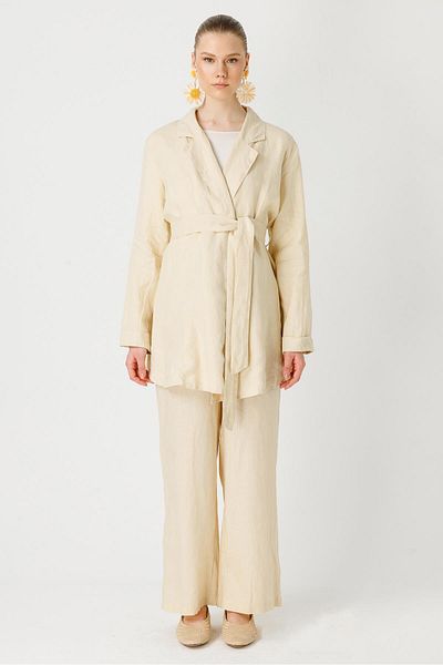 Ghisa Beige Colored Tassel Detailed Set