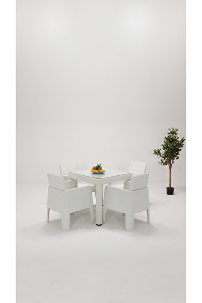SANDALİE Apex 80x80 Camlı Bahçe&Balkon&Teras Mobilyası – Beyaz