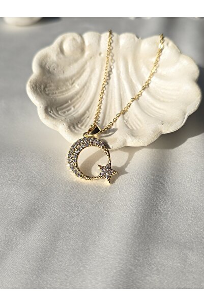 ULYOS PONIS القمر نجمة تركيا العلم الزركون حجر رقيقة سلسلة Vip المرأة الفولاذ...