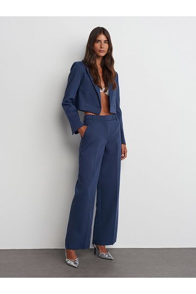 Dilvin 71547 Plain Fit Trousers-Indigo