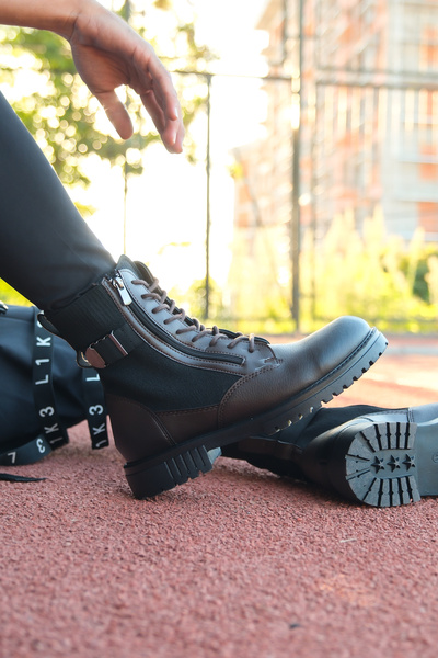 Riccon Brown Men's Zippered Boots 0012134