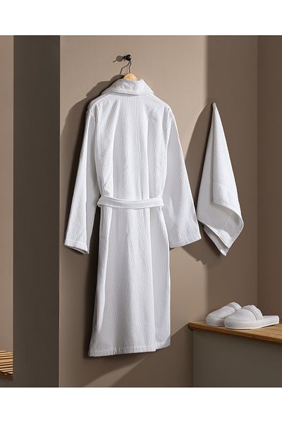 Madame Coco Corentin Men's 100% Cotton Bathrobe Set - White - Luxury Collection