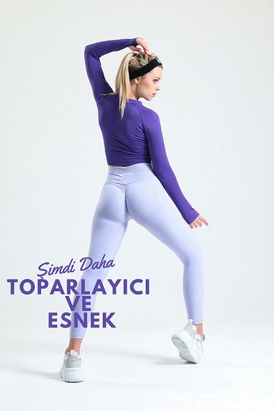 gymhams Jambiere modelate liliac cu talie înaltă - Push up suplimentar, șold fără sudură