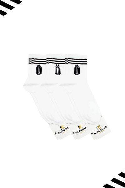 KARDEŞLER ÇORAP Унисекс тенис чорапи с шарка на буквата О (LETTER SOCKS) 3 чифта