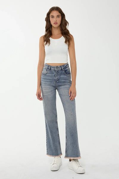 Hiccup Pantaloni din denim cu talie înaltă