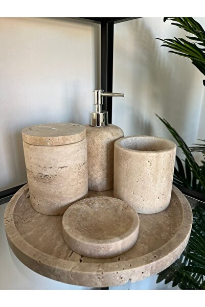 7SEPCOLLECTİON Σετ μπάνιου Travertine 5 τεμαχίων