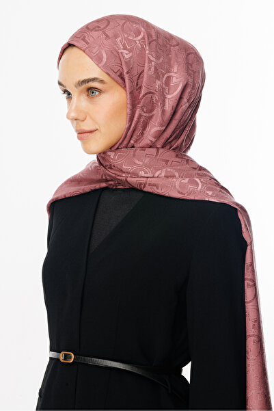 Mooncorn Γυαλιστερό σάλι ζακάρ με μοτίβο Dusty Rose Longar