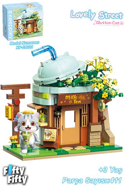 Vagonlife Cute Street Series Milk Coffee Shop - Toy Construction Set Ffk-28021 (411 Pieces)